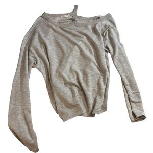 Rag & Bone Light Gray Long Sleeve Cold Shoulder Top modal fabric stretch Large